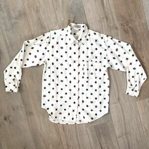Vintage Gap Clothing Co. Aztec Design Button Down Shirt Womens Size Small